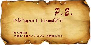 Pöpperl Elemér névjegykártya